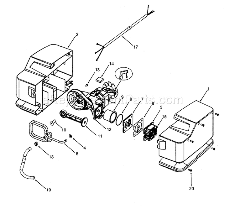 Pump Assy Diagram and Parts List for 919165370  Craftsman Compressor