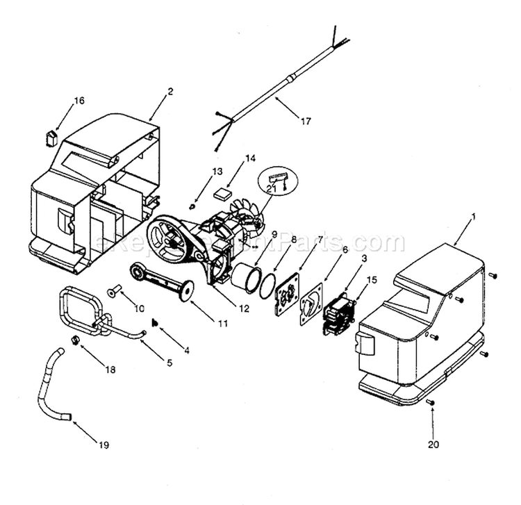 Motor Assy Diagram and Parts List for 919165380  Craftsman Compressor