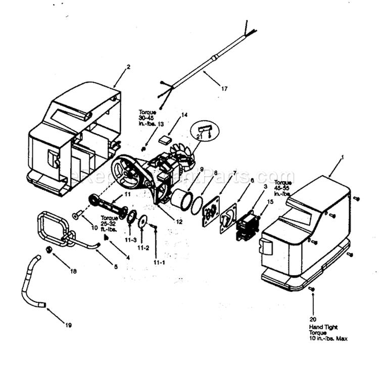 Pump Assy Diagram and Parts List for 919165381  Craftsman Compressor