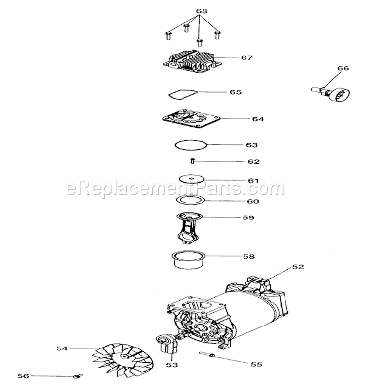 Pump Diagram and Parts List for 919165500  Craftsman Compressor