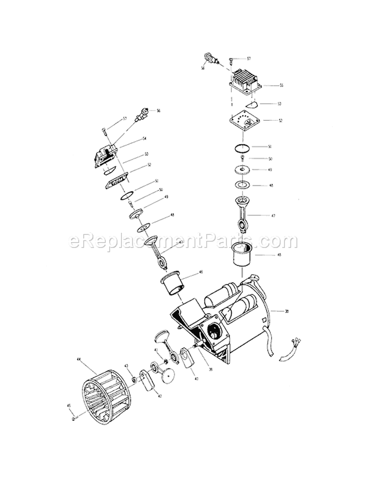 Pump Diagram and Parts List for 919165600  Craftsman Compressor