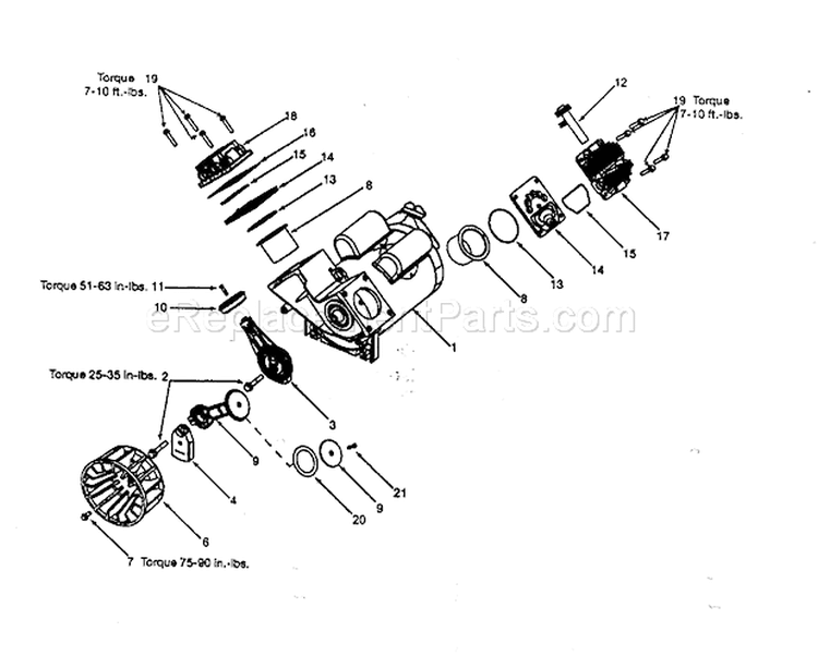 Motor Assy Diagram and Parts List for 919165611  Craftsman Compressor