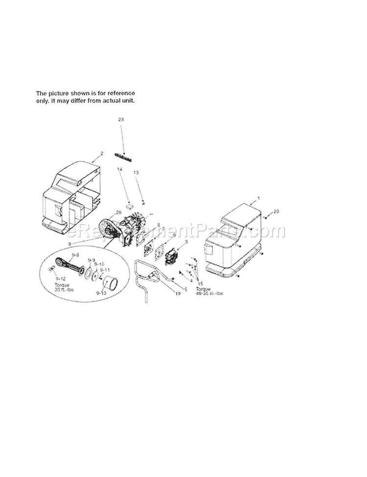 Sub Pump Assembly Diagram and Parts List for 919166441  Craftsman Compressor