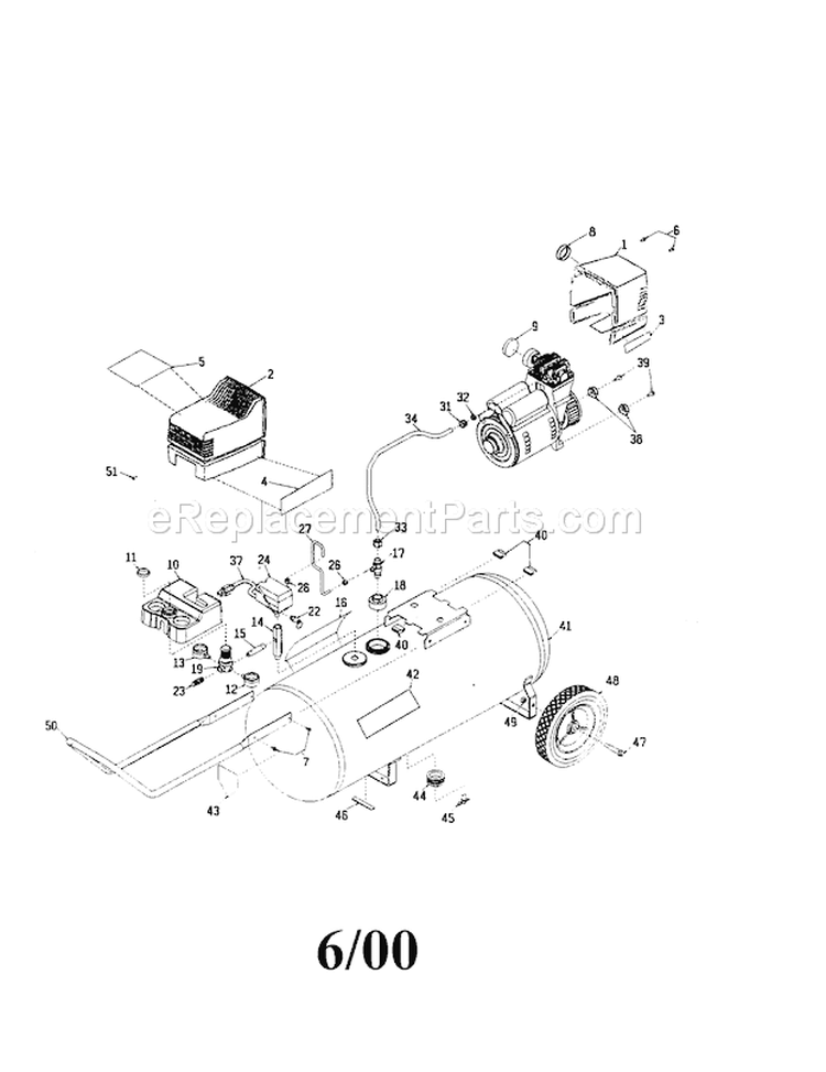 Air Compressor Diagram Diagram and Parts List for 919167200  Craftsman Compressor