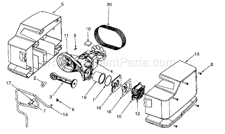 Page B Diagram and Parts List for 919167240  Craftsman Compressor