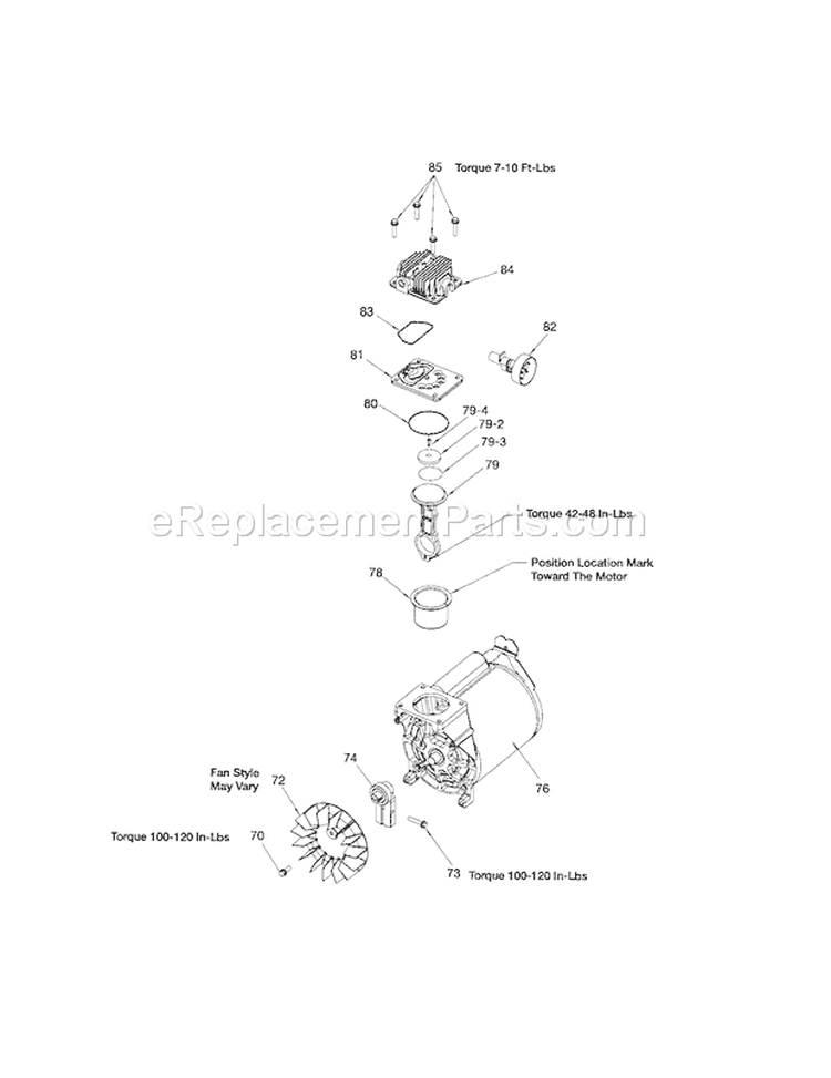 Page B Diagram and Parts List for 919167301  Craftsman Compressor
