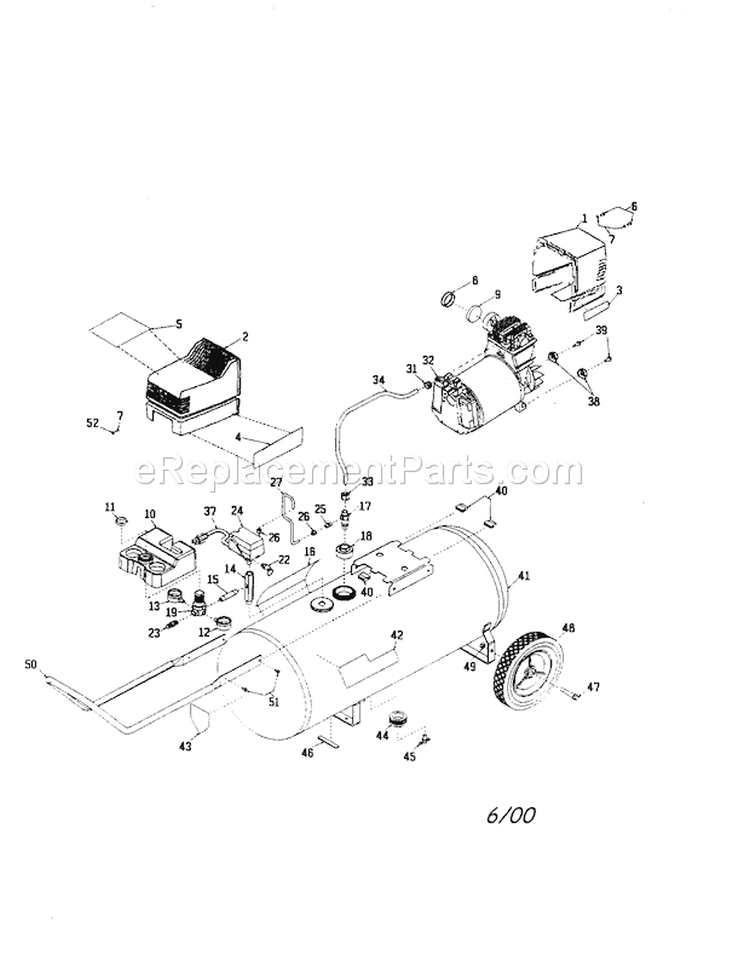 Air Compressor Diagram Diagram and Parts List for 919167330  Craftsman Compressor