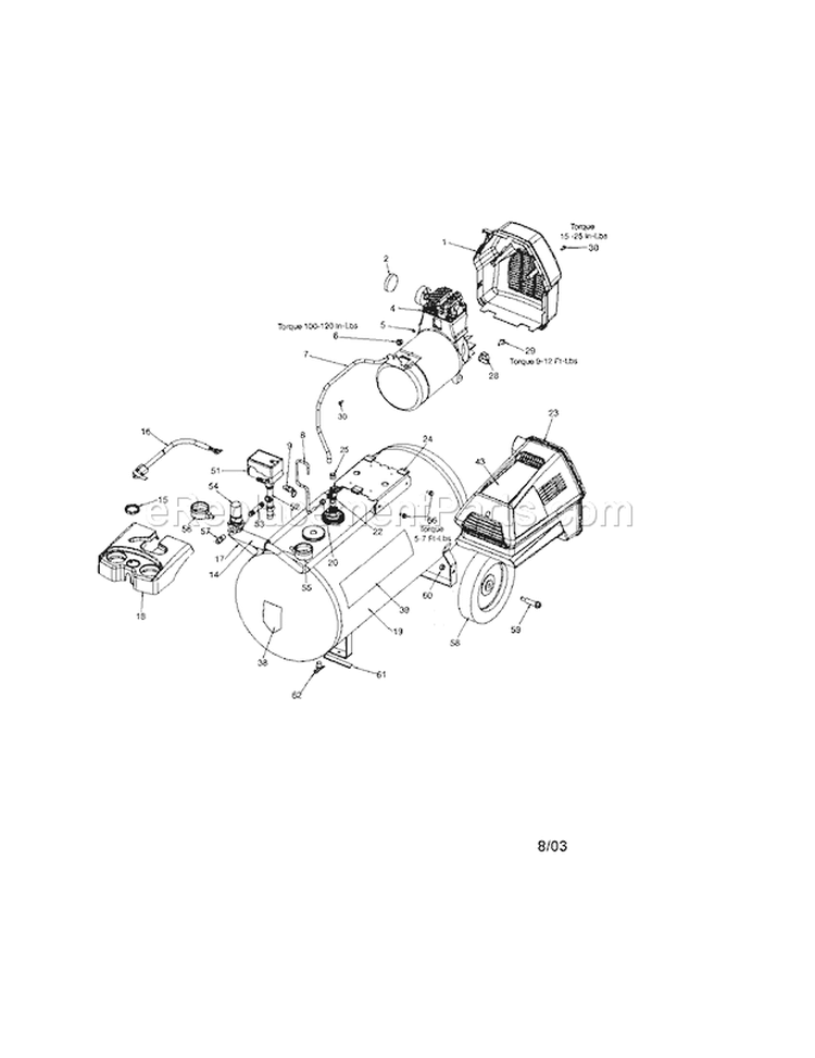Air Compressor Diagram Diagram and Parts List for 919167340  Craftsman Compressor