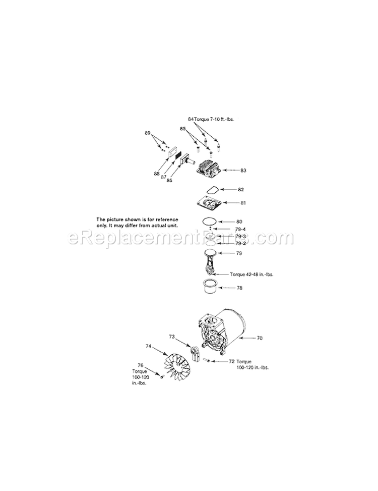 Pump Diagram Diagram and Parts List for 919167463  Craftsman Compressor