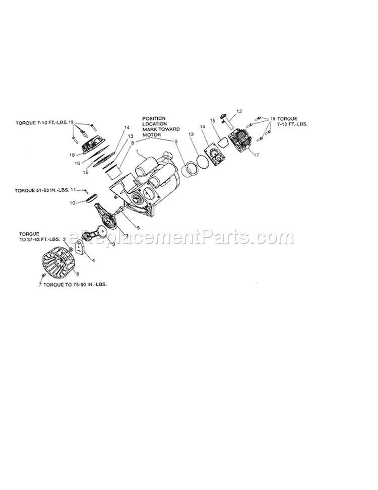 Compressor Pump Diagram Diagram and Parts List for 919167770  Craftsman Compressor
