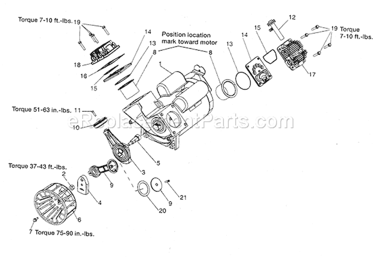 Pump Diagram and Parts List for 919167790  Craftsman Compressor
