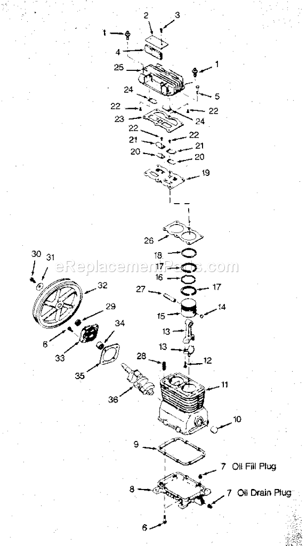 Page A Diagram and Parts List for 919174111  Craftsman Compressor