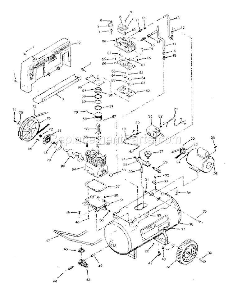Page A Diagram and Parts List for 919174210  Craftsman Compressor