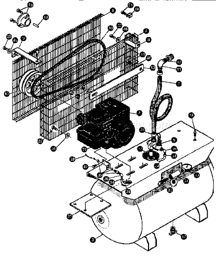 Air Compressor Diagram and Parts List for 919175190  Craftsman Compressor