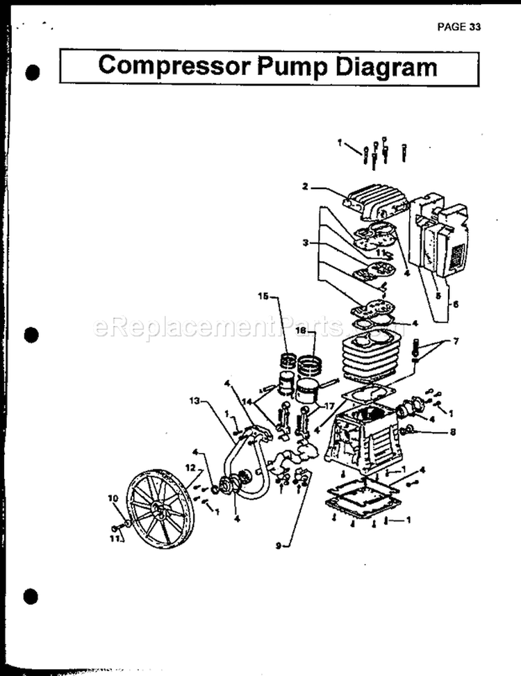 Page B Diagram and Parts List for 919175191  Craftsman Compressor