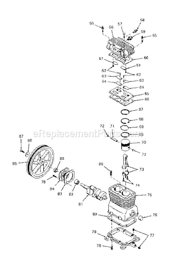 Page B Diagram and Parts List for 919175950  Craftsman Compressor