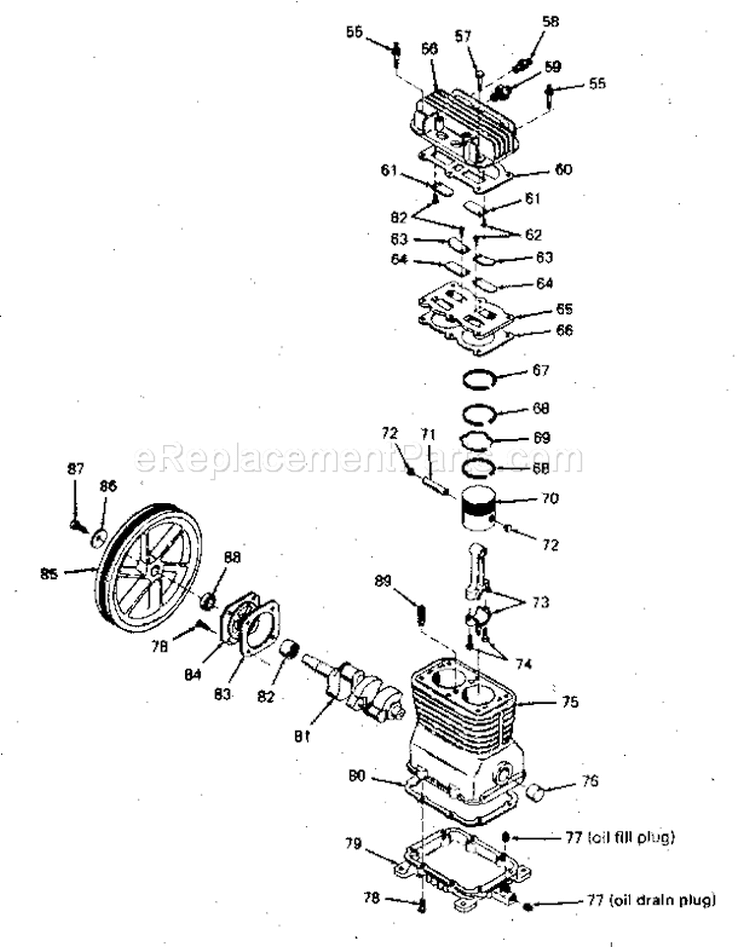 Page B Diagram and Parts List for 919175951  Craftsman Compressor