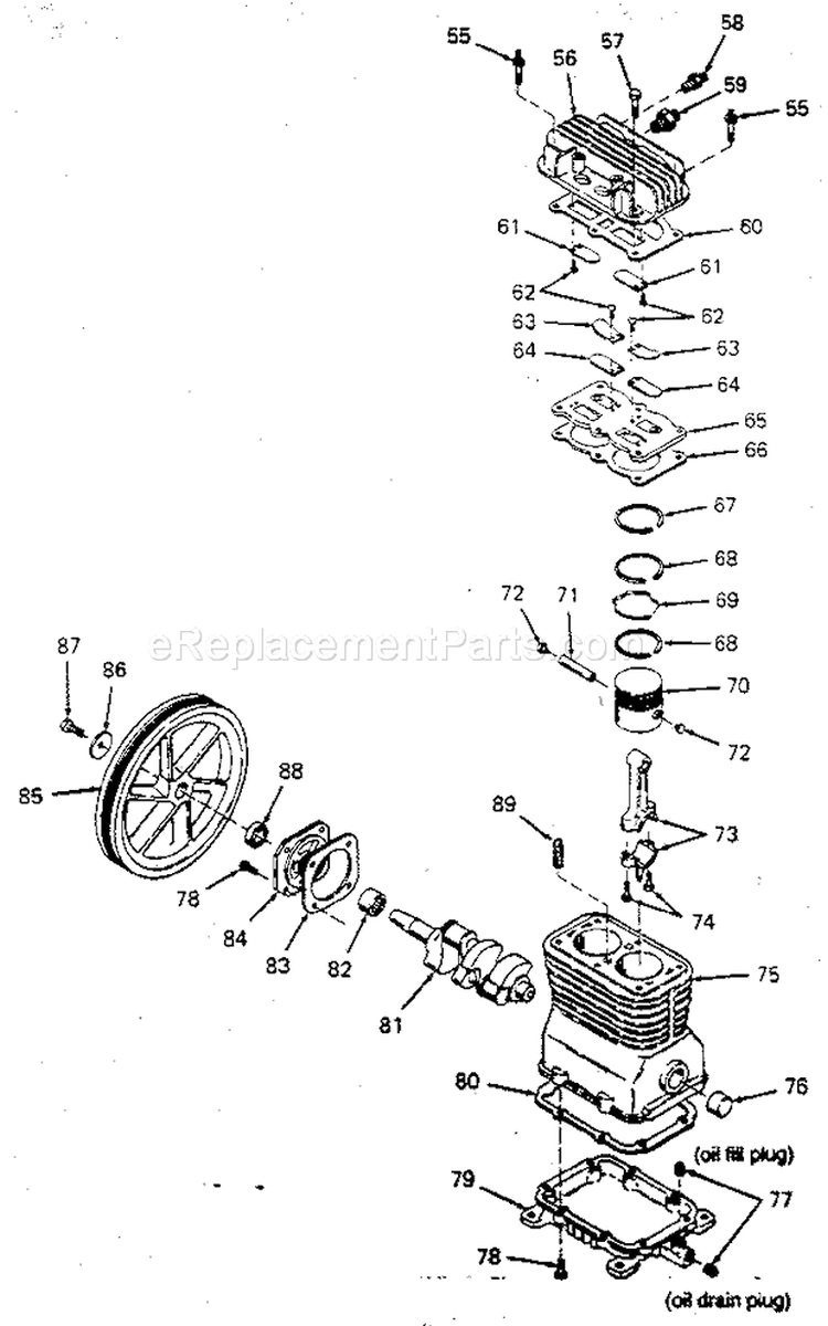 Page B Diagram and Parts List for 919176220  Craftsman Compressor