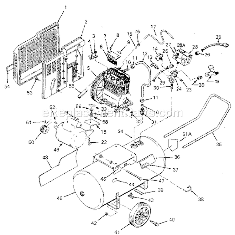 Page A Diagram and Parts List for 919176230  Craftsman Compressor