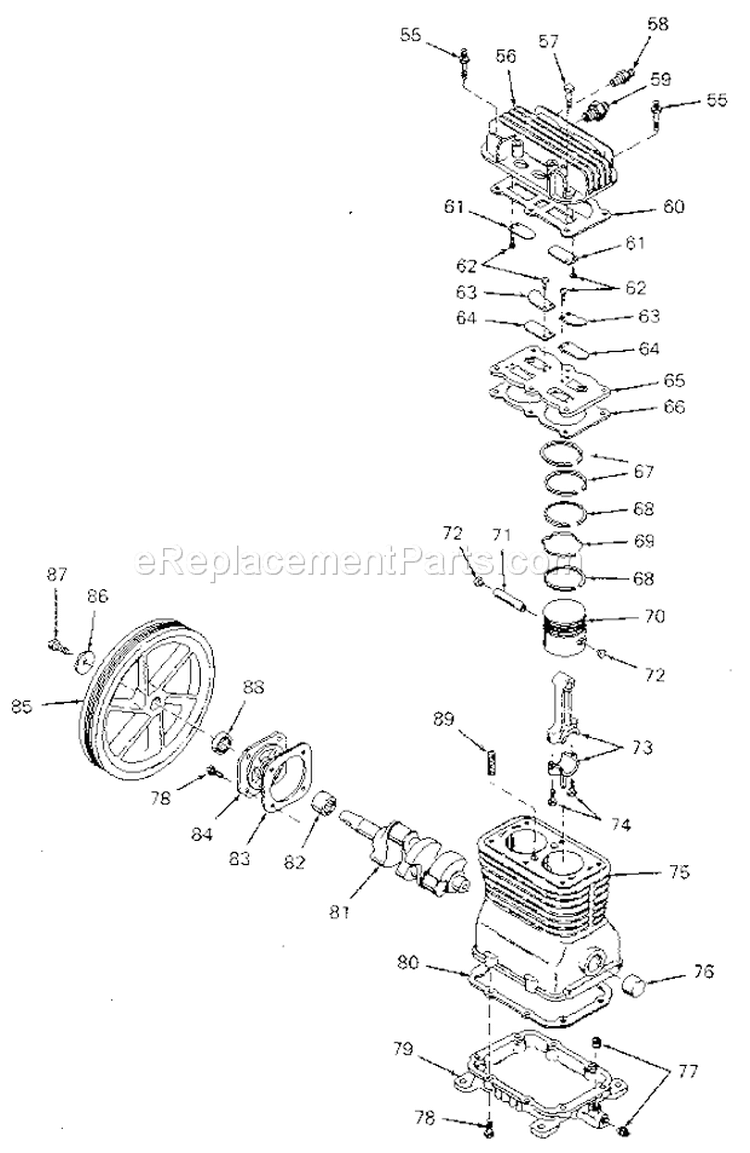 Page B Diagram and Parts List for 919176450  Craftsman Compressor