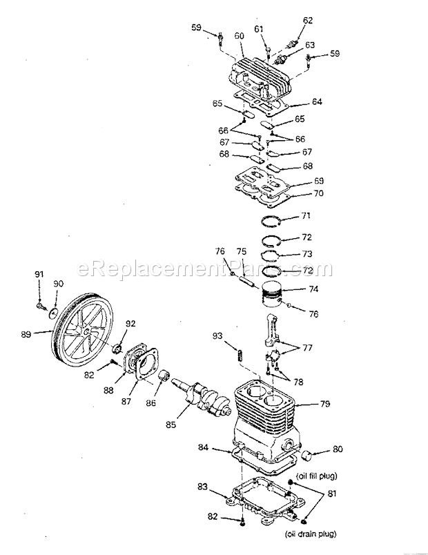 Page B Diagram and Parts List for 919176730  Craftsman Compressor