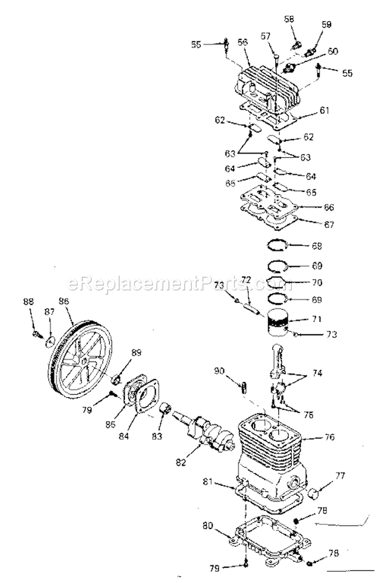 Page B Diagram and Parts List for 919176821  Craftsman Compressor