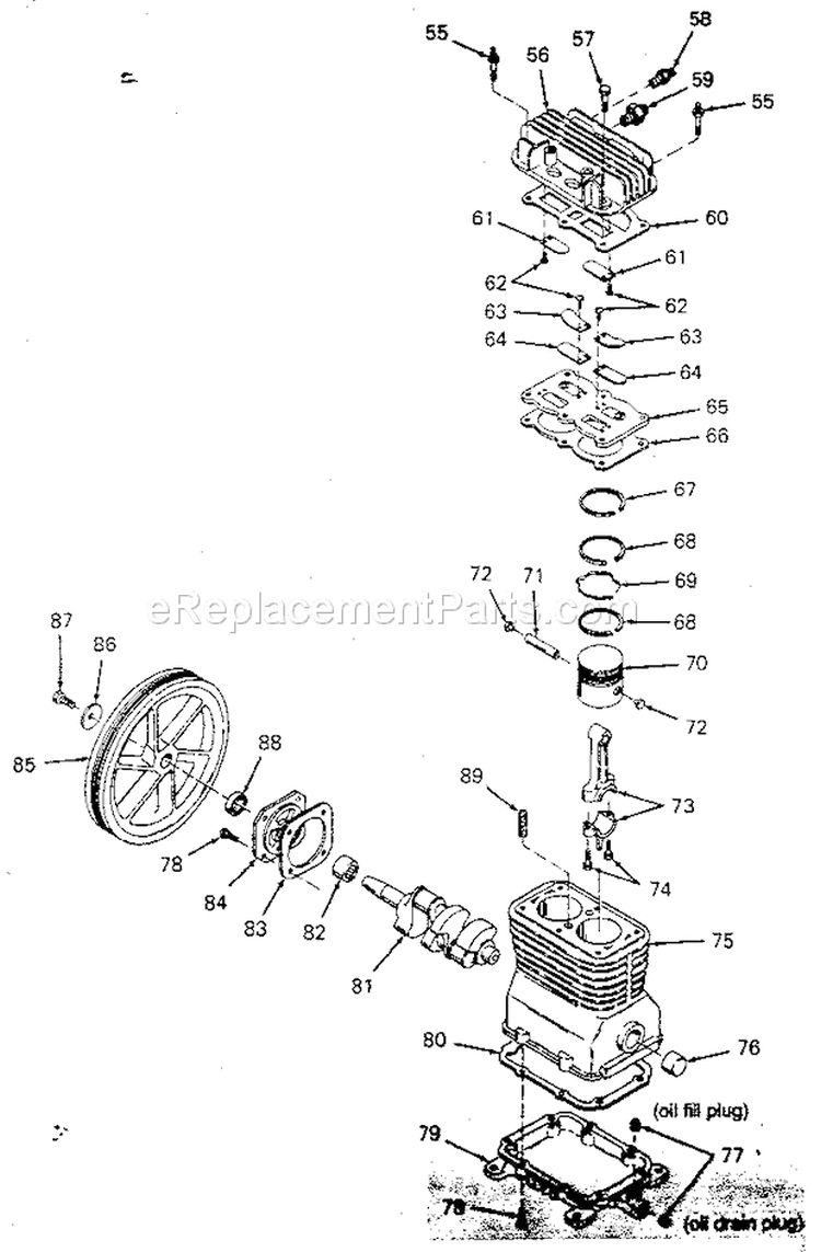 Page B Diagram and Parts List for 919176841  Craftsman Compressor