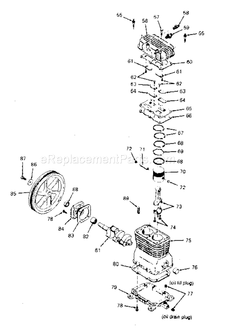 Page B Diagram and Parts List for 919176851  Craftsman Compressor