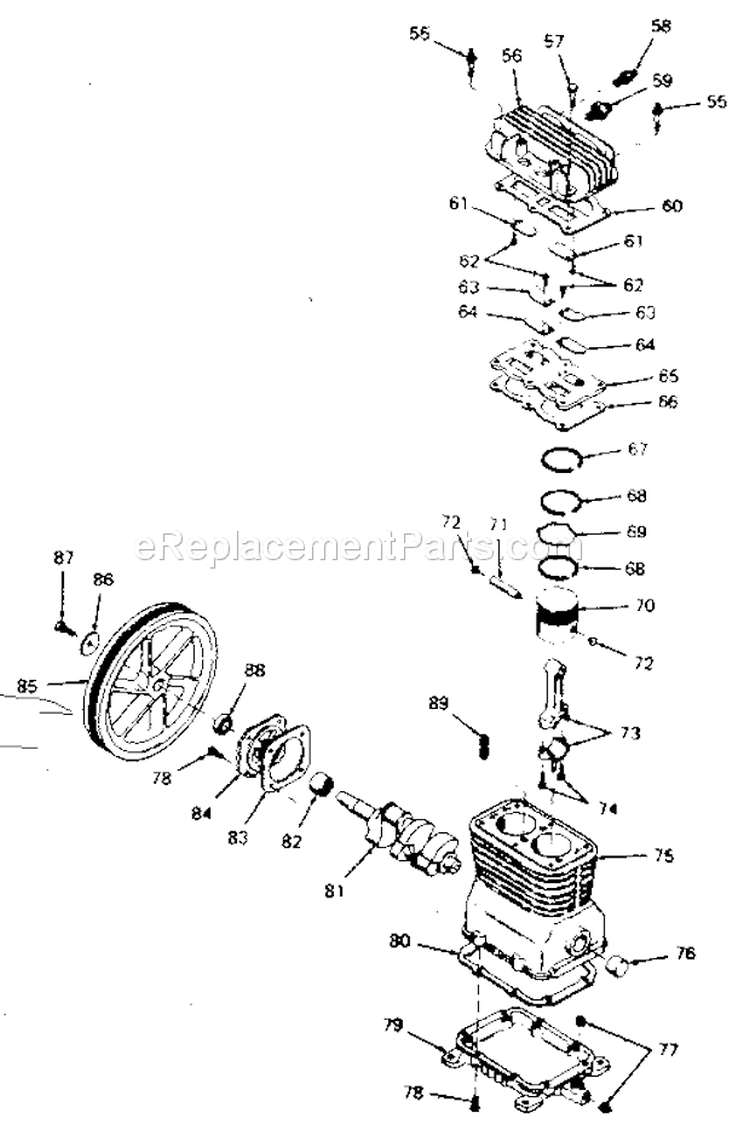 Page B Diagram and Parts List for 919176950  Craftsman Compressor