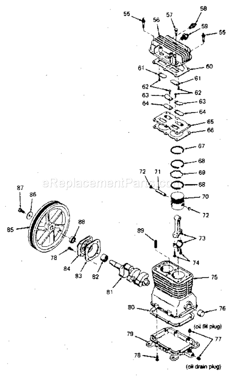 Page B Diagram and Parts List for 919176980  Craftsman Compressor