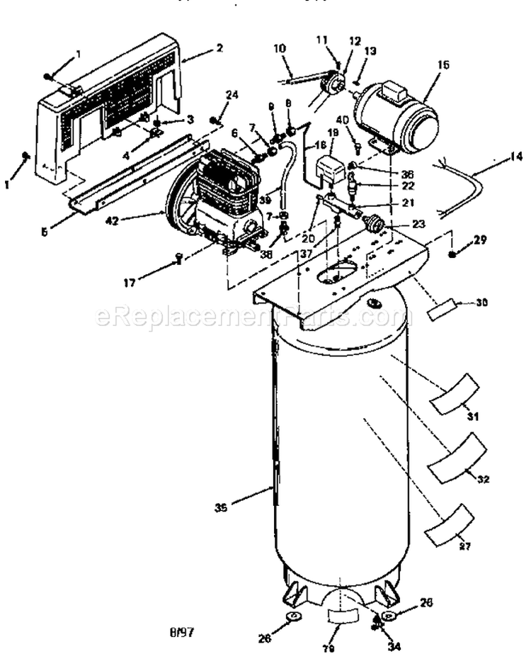 Air Compressor Diagram Diagram and Parts List for 919184260  Craftsman Compressor