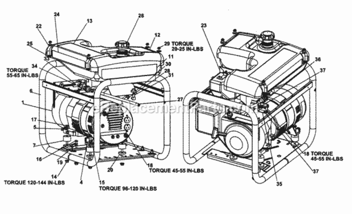 Page A Diagram and Parts List for 919670030  Craftsman Generator