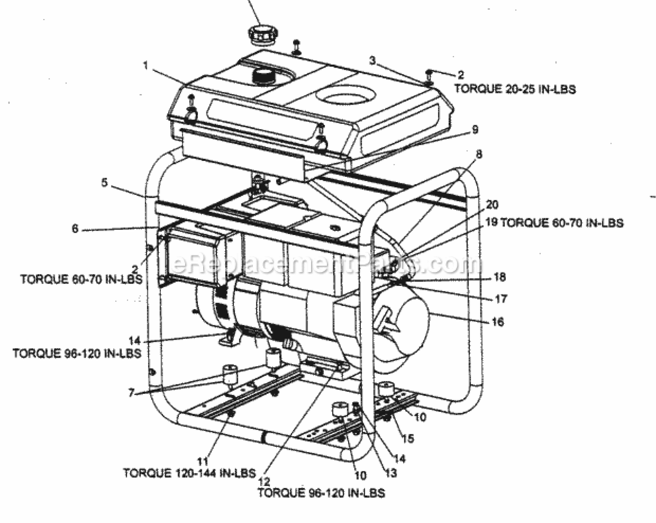 Page A Diagram and Parts List for 919670041  Craftsman Generator