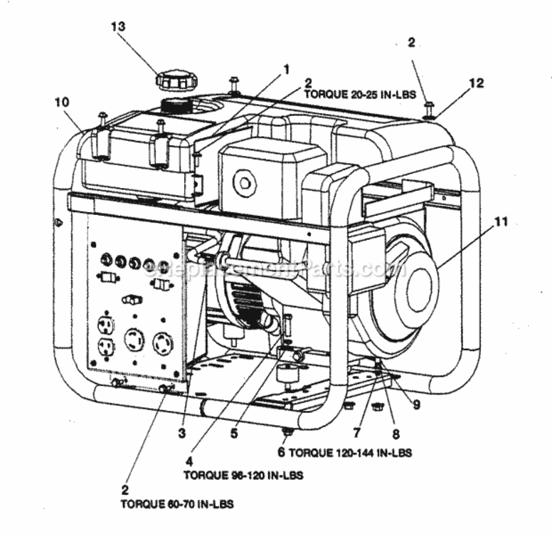 Page A Diagram and Parts List for 919679370  Craftsman Generator