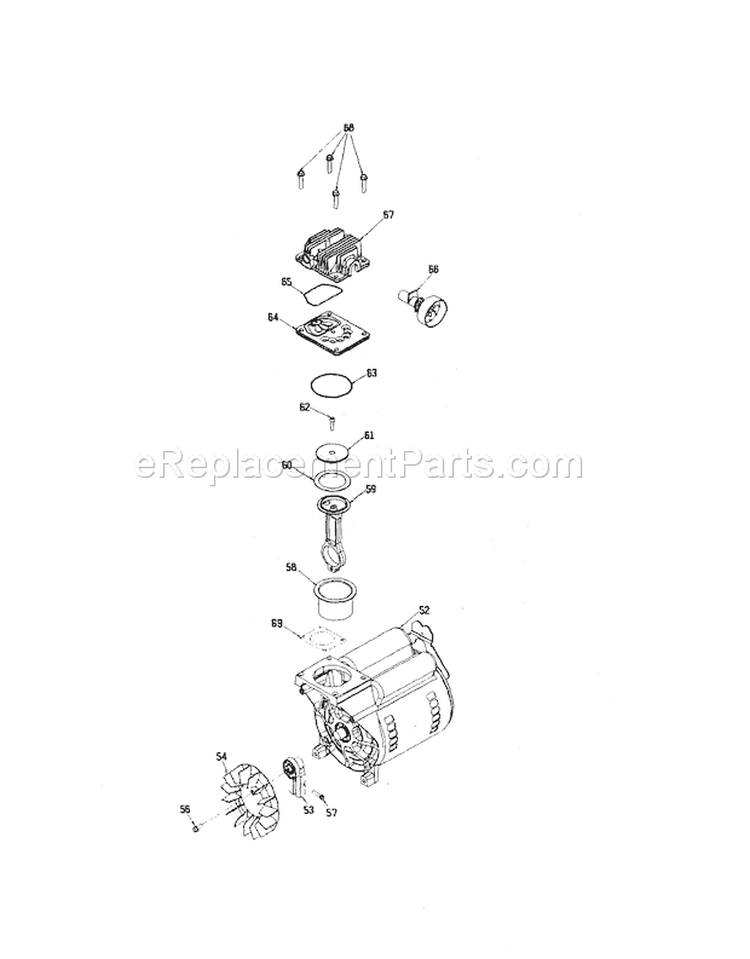 Motor/Fan Diagram and Parts List for 919727321  Craftsman Compressor