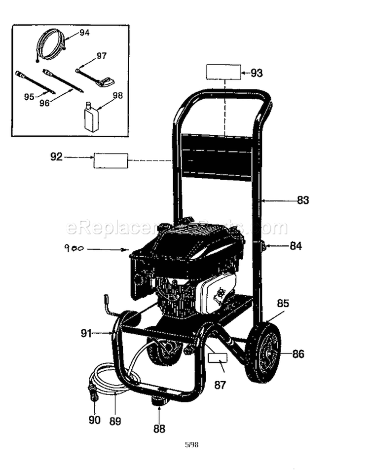 Pressure Washer Diagram and Parts List for 919762000  Craftsman Pressure Washer