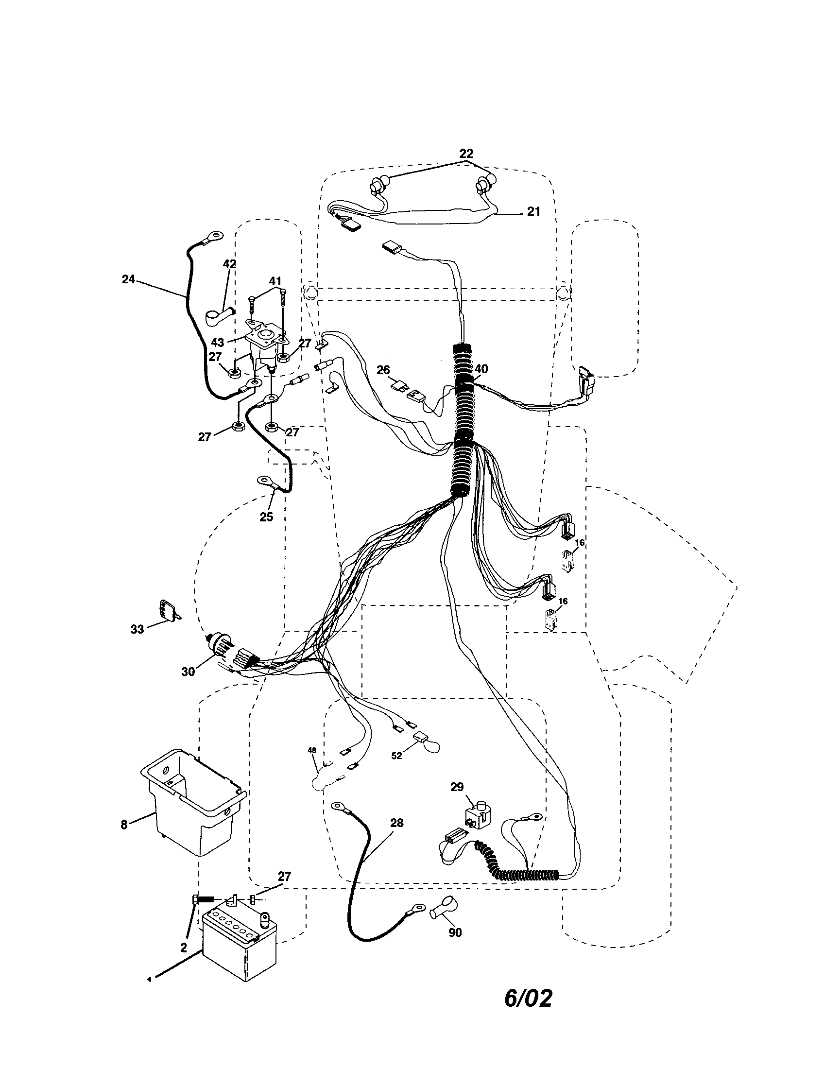Electrical Diagram and Parts List for 917277011  Craftsman Lawn Tractor
