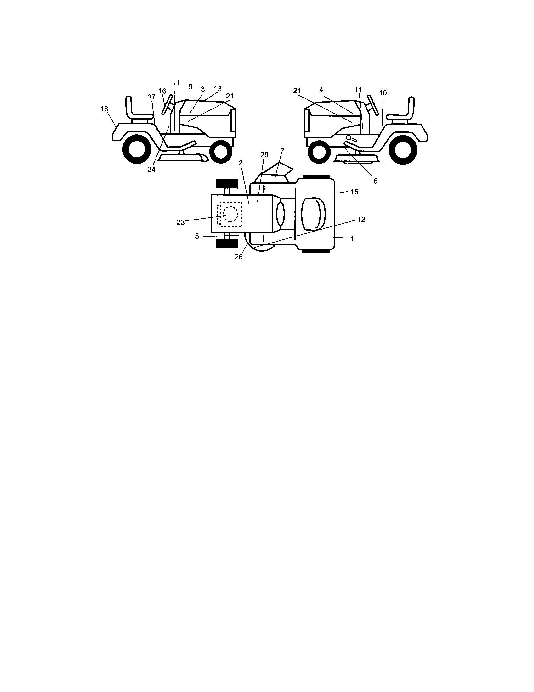 Decals Diagram and Parts List for 917273637  Craftsman Lawn Tractor