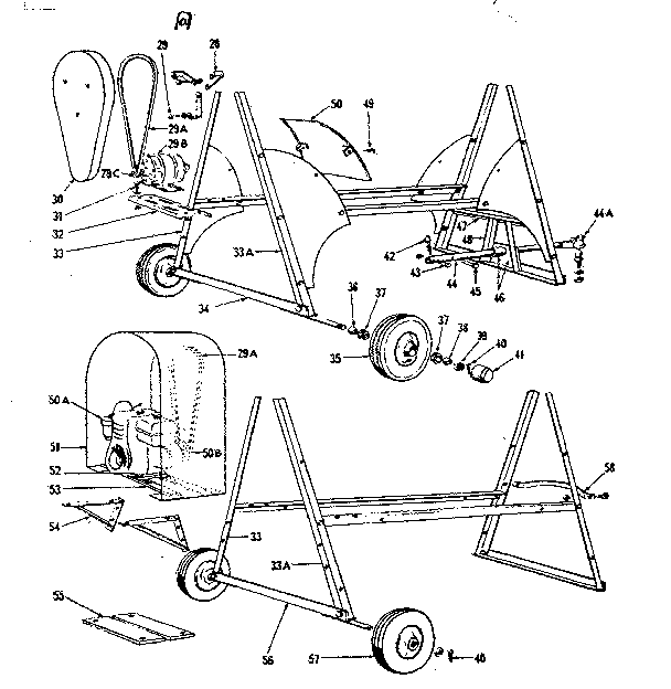 Non-functional Replacement Parts Diagram and Parts List for 71375090  Craftsman Cement Mixer