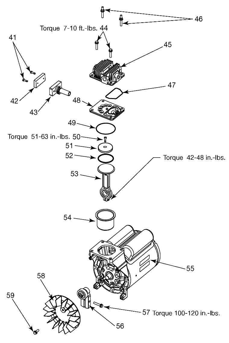 PUMP Diagram and Parts List for 919-72758 Type 0 Craftsman Compressor