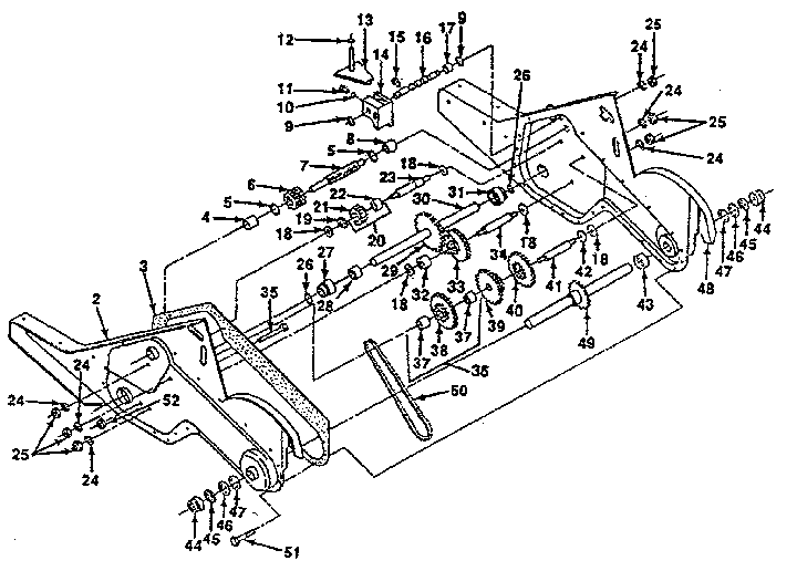 Transmission Diagram and Parts List for 917299711  Craftsman Tiller