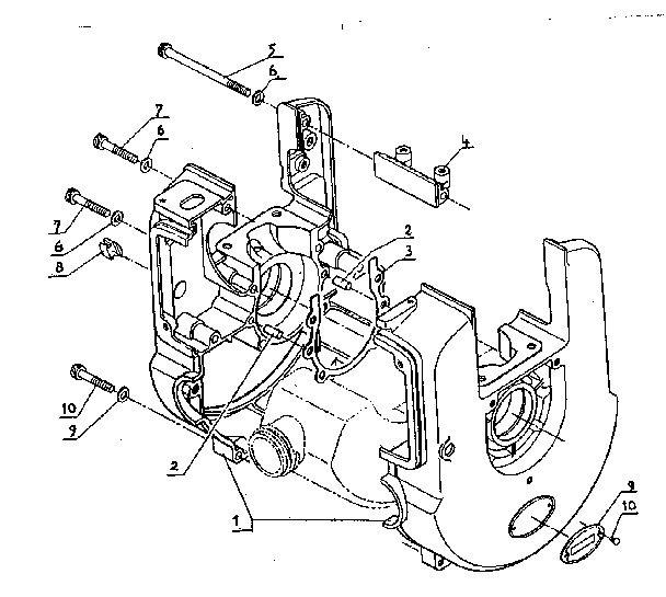 Crankcase Diagram and Parts List for 271281610  Craftsman Trimmer