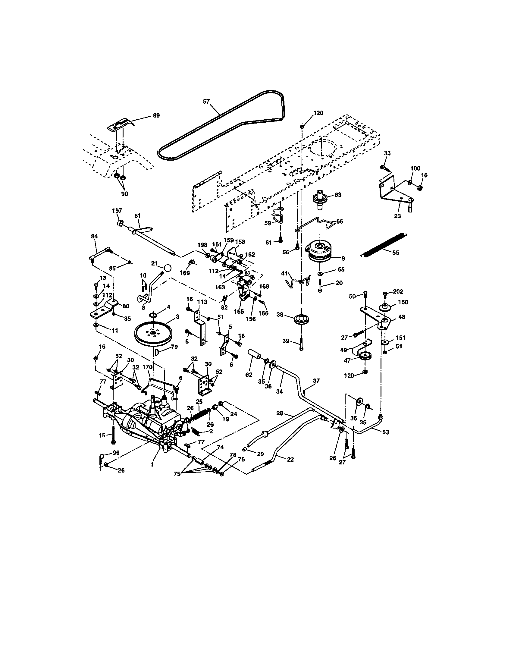 Ground Drive Diagram and Parts List for 917273630  Craftsman Lawn Tractor