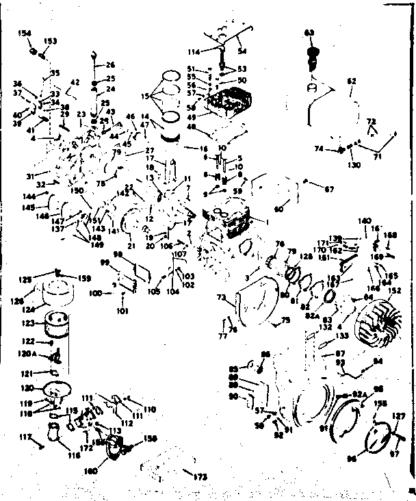 Basic Engine Diagram and Parts List for 143582172  Craftsman Engine