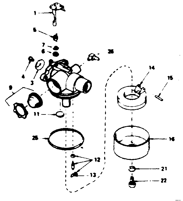 Carburetor No. 632387 Diagram and Parts List for 143364132  Craftsman Engine