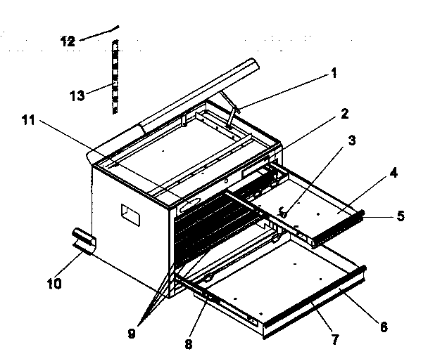 Chest Diagram and Parts List for 706619382  Craftsman Tool Stand & Cart