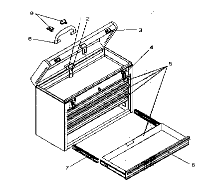 Chest Diagram and Parts List for 706619030  Craftsman Tool Stand & Cart