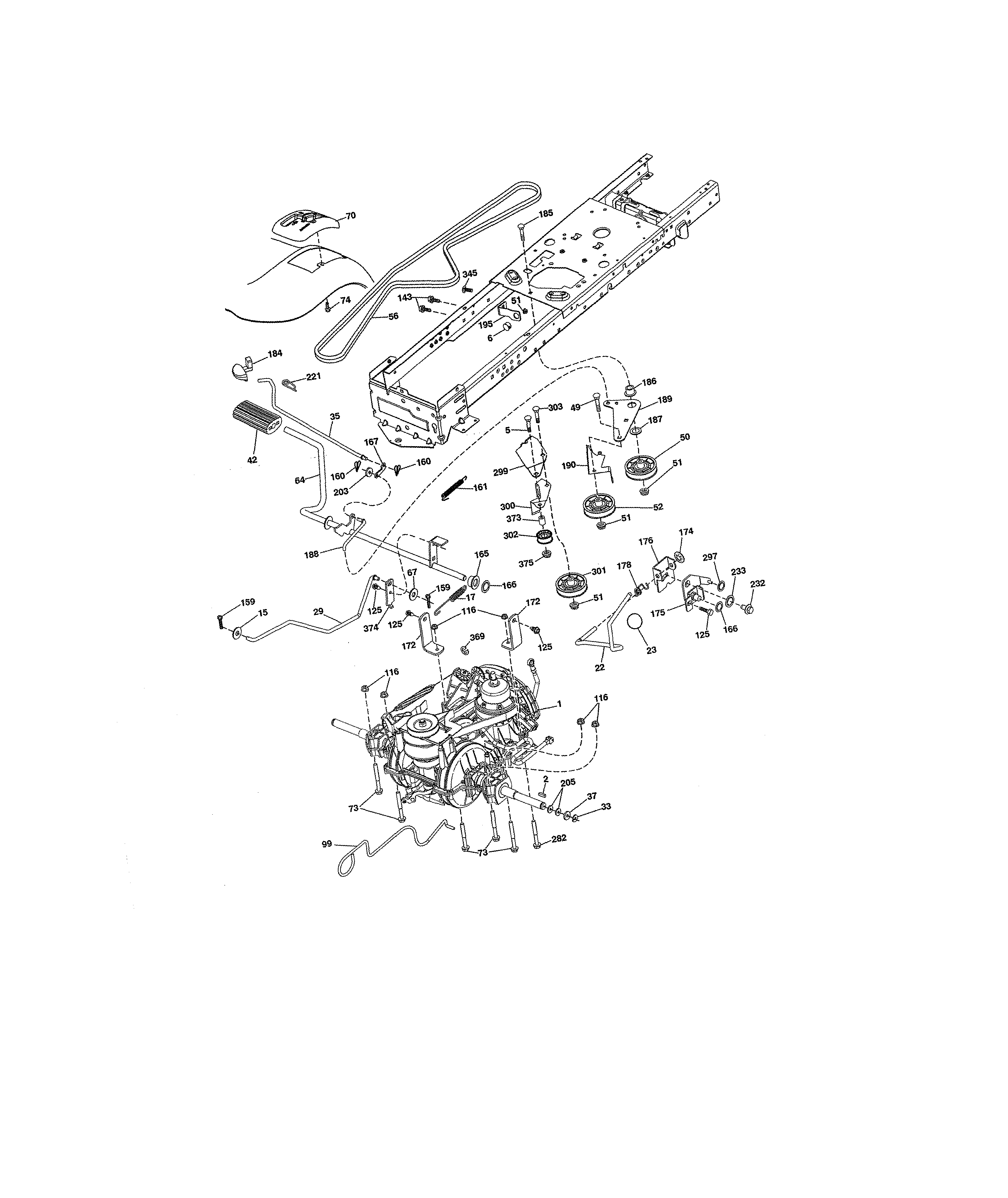 Ground Drive Diagram and Parts List for 917250820  Craftsman Lawn Tractor