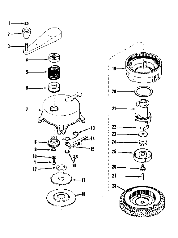 Ratchet Self Starter No. 29711 Diagram and Parts List for 143501181  Craftsman Engine