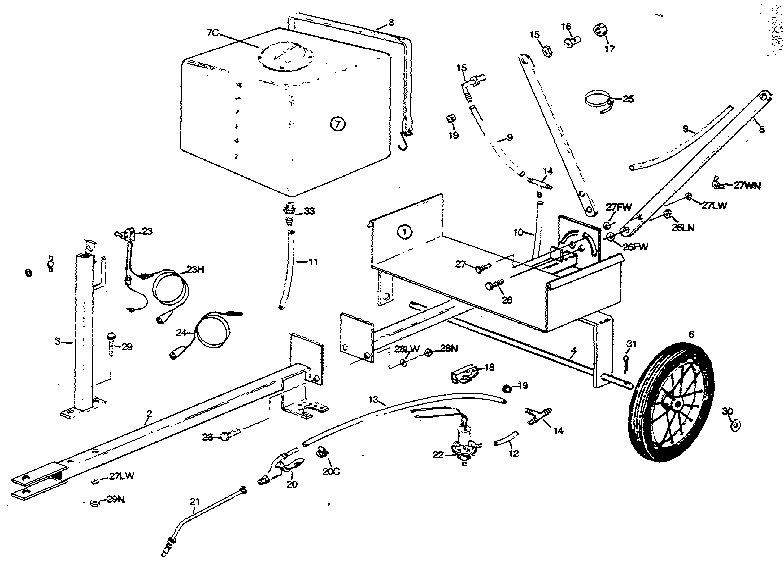 Replacement Parts Diagram and Parts List for 610243981  Craftsman Tool Stand & Cart